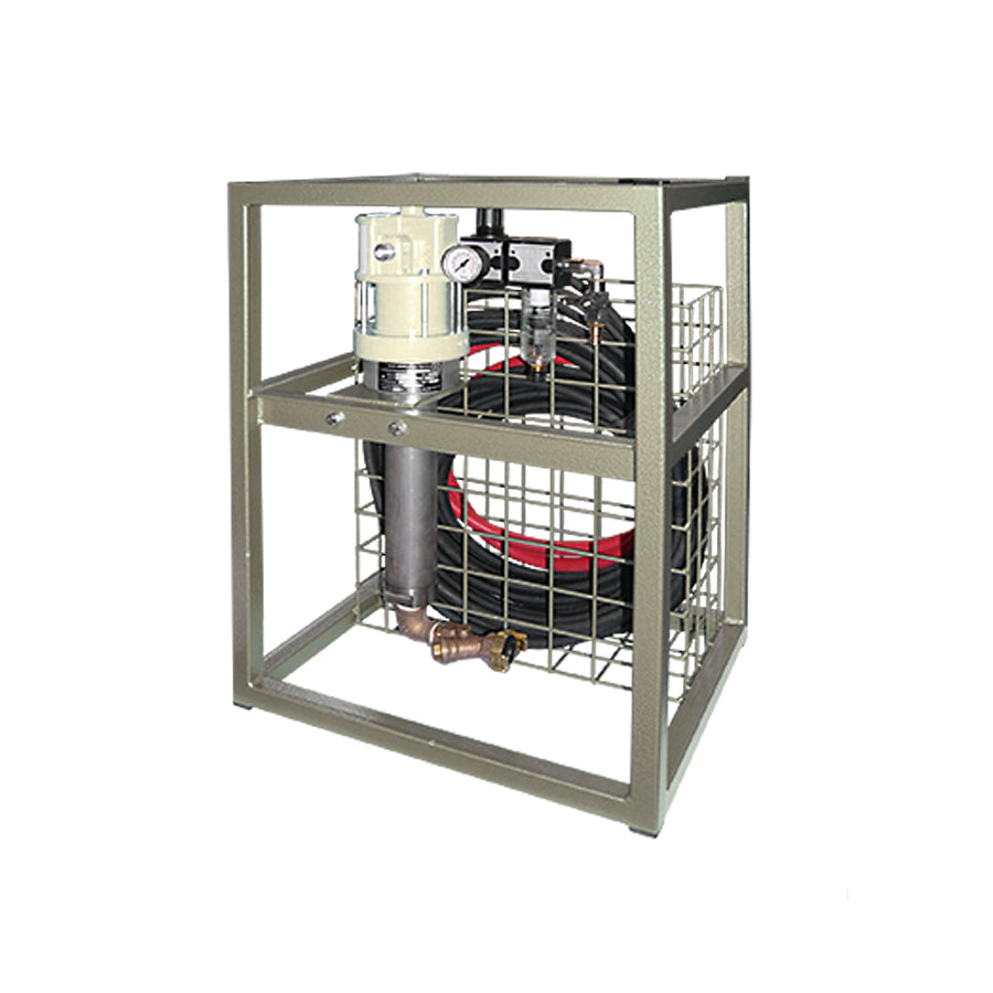Čerpadlo pro mokré tryskání W-92 s přepravním košem, pneumatické, max. 15 l/min, max. 5 bar, spotřeba stlačeného vzduchu 0,15 m³/min, s hadicemi