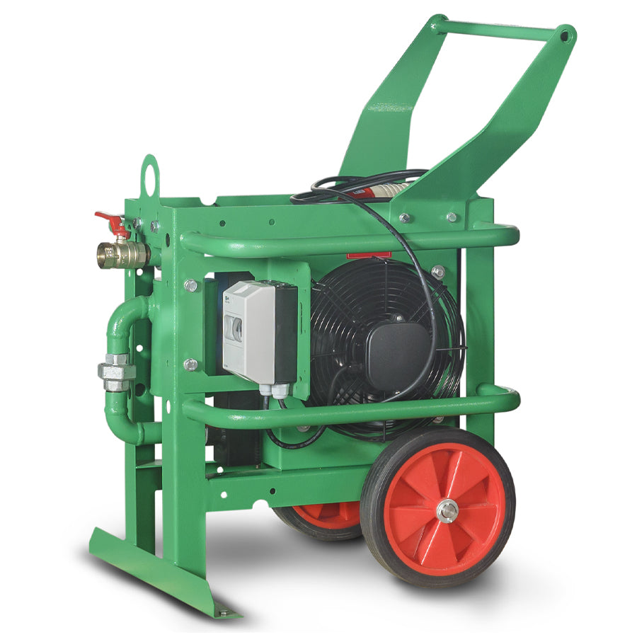 Refroidisseur d’air comprimé mobile DryBlast DBE, entraînement électrique, pression de service max. 12 bar, débit volumique max. 3-25 m³/min