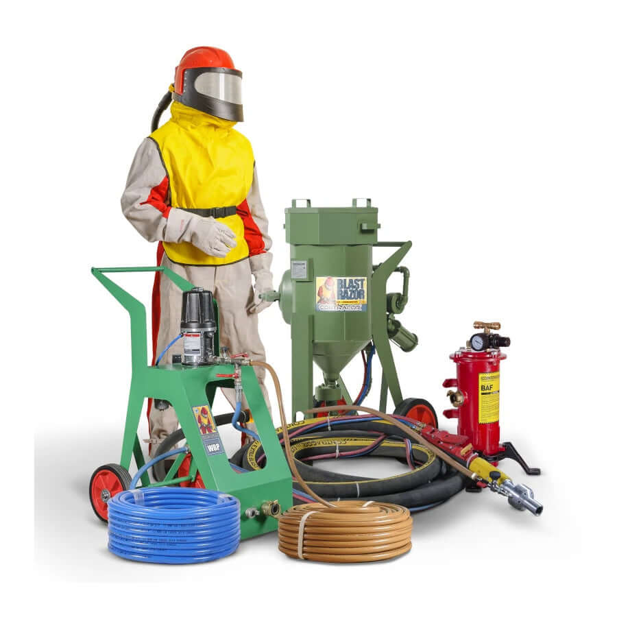 Strahlkessel BlastRazor Naass-Strahlsystem 25 (25 Liter), Komplettset mat Schutzausrüstung