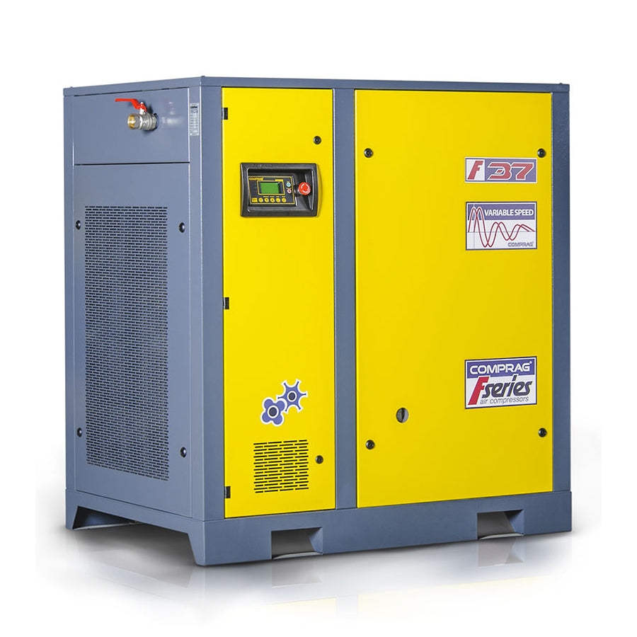 Compressore a vite serie FV, a velocità variabile, potenza di azionamento 37 kW, portata volumetrica 5,5/6,5 m³/min, pressione d'esercizio max. 5-8 o 5-10 bar