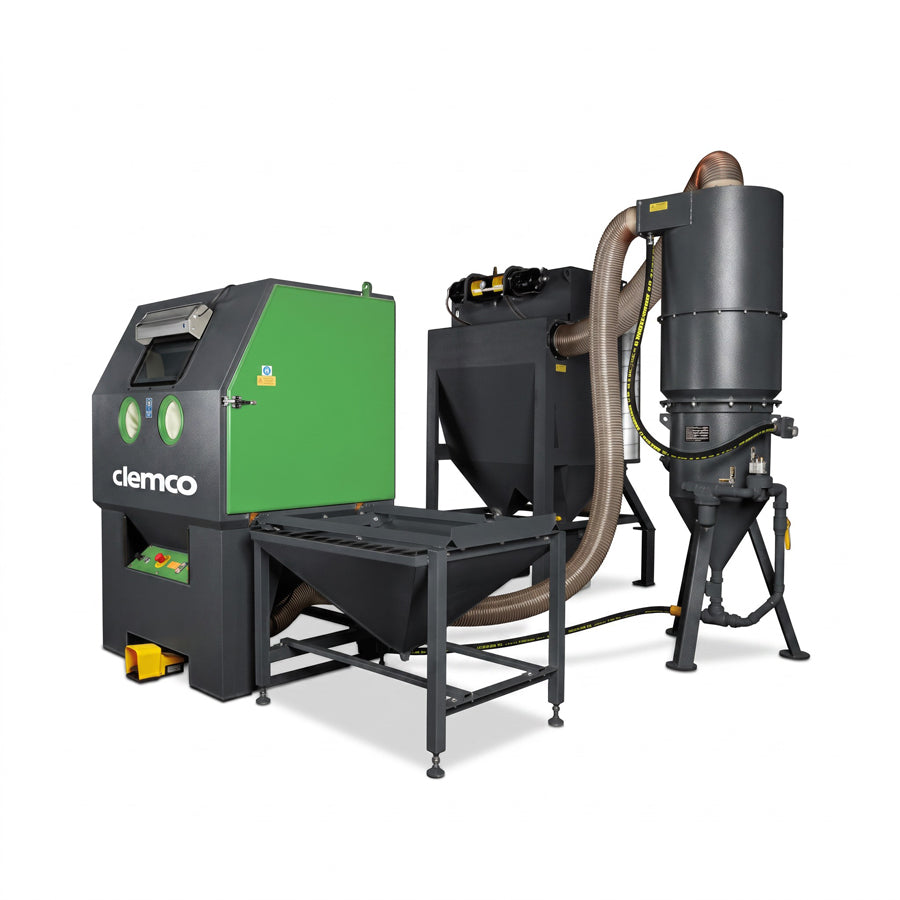 Cabina di sabbiatura ad aspirazione BNP-220 con ciclone da 900 CFM, filtro a cartuccia MBX-1500, ugello in carburo di boro da 8 mm