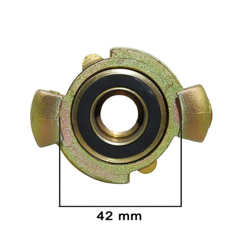 Raccord de tuyau avec écrou de sécurité et joint en caoutchouc NBR, DIN 3238, avec ou sans collerette de sécurité, acier/fonte, galvanisé, PN 16 max., tuyau Ø intérieur 6 - 25 mm