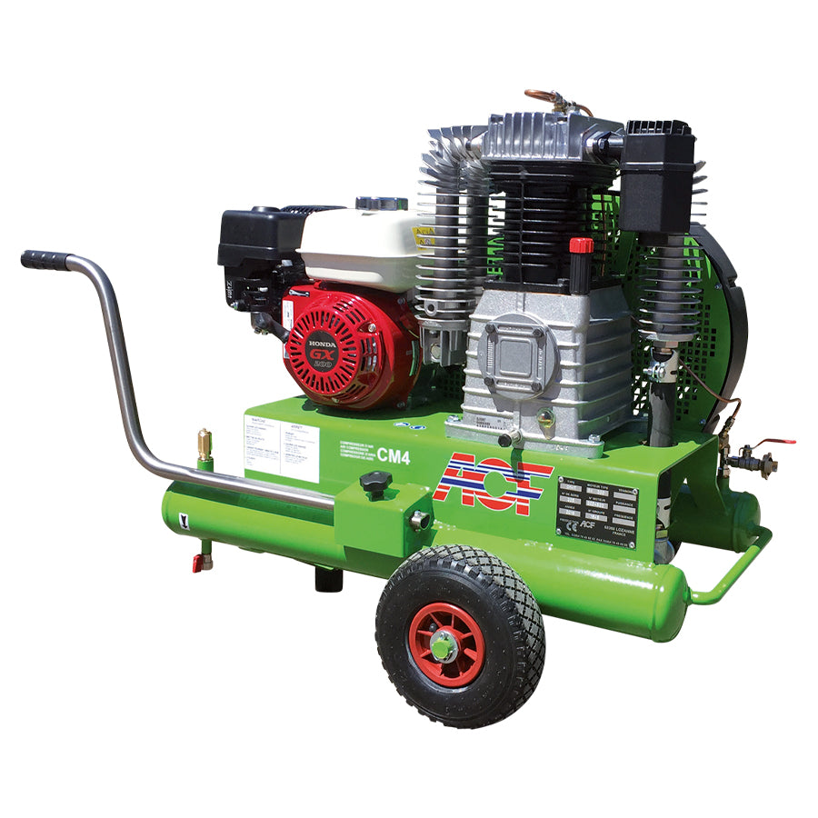 Mobilní benzínový pístový kompresor CM 4 WL/HL, benzínový motor Worms EX21 nebo Honda GX200, 5,5 PS, 500 l/min, max. provozní tlak 7 bar