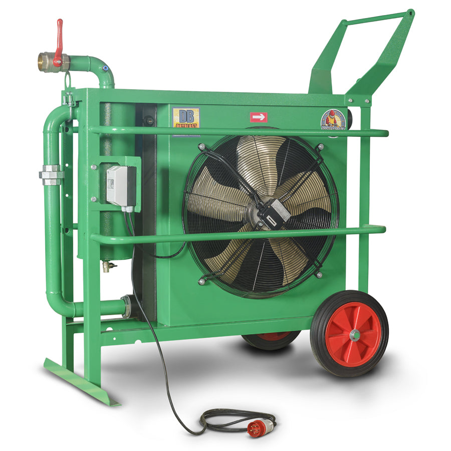 Refroidisseur d’air comprimé mobile DryBlast DBE, entraînement électrique, pression de service max. 12 bar, débit volumique max. 3-25 m³/min