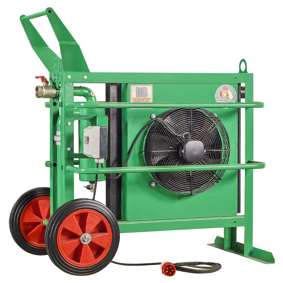 Refroidisseur d’air comprimé mobile DryBlast DBE, entraînement électrique, pression de service max. 12 bar, débit volumique max. 3-25 m³/min