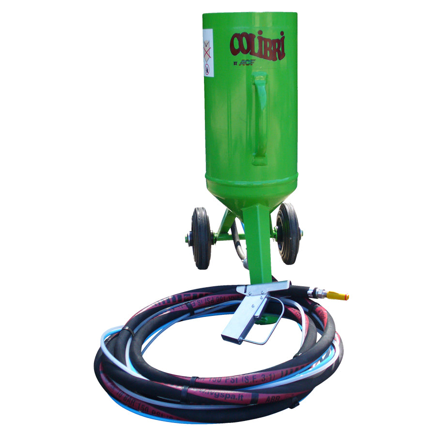 Appareil de sablage basse pression Colibri, capacité de 8 litres, pression de sablage de 0,5-7 bar, également disponible en kit complet avec compresseur
