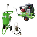 Sabbiatrice a bassa pressione Topolino, capacità di 18 litri, pressione di sabbiatura 0,5-7 bar, disponibile anche come kit completo con compressore