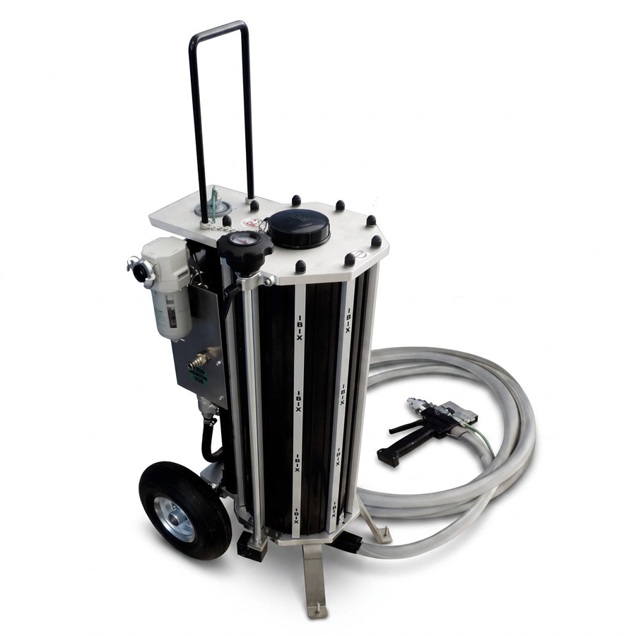 Niederdruckstrahlgerät IBIX 25 Phönix Feinstrahlsystem, 25 Liter Fassungsvermögen, 0,2-7,5 bar Strahldruck, Komplettset