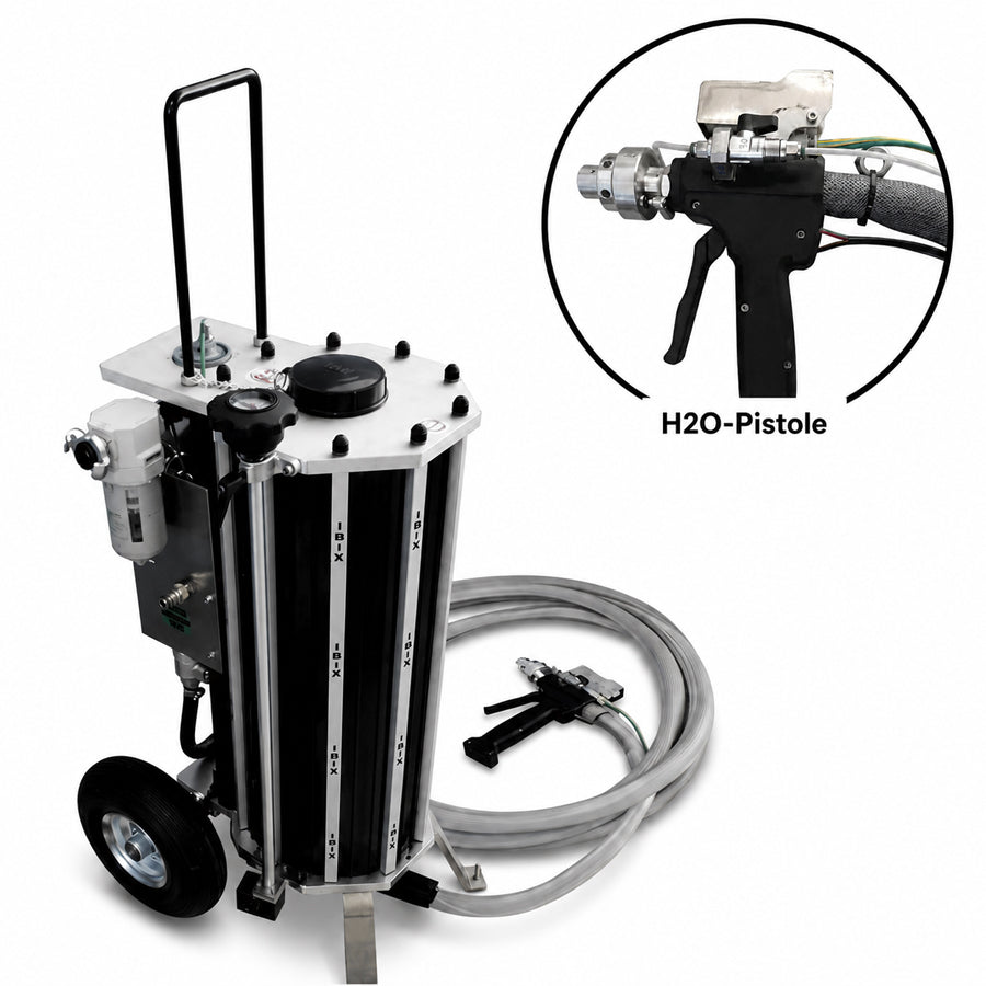 Niederdruckstrahlgerät IBIX 25 Phönix Feinstrahlsystem, 25 Liter Fassungsvermögen, 0,2-7,5 bar Strahldruck, Komplettset