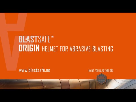 Sandstrahellem Blastsafe ORIGIN mat integréiertem Gehéierschutz, Nyloncape a Regulierventil, verschidde Variante