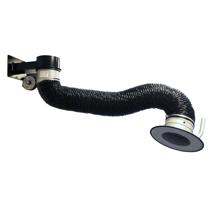 Bras d’aspiration TGI avec fixation murale, rotation à 360°, tiges intérieures, tuyau S10 Ø 160 mm, longueurs de 2-7 m