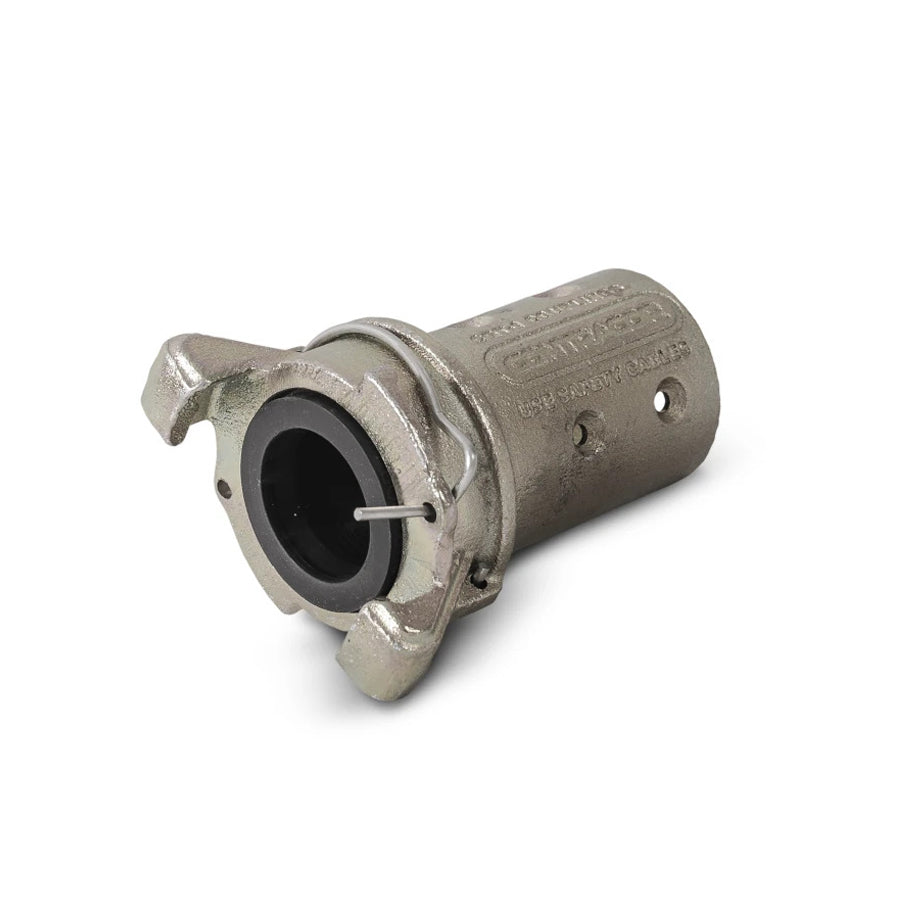 Raccordo per tubo di sabbiatura CQT Blastlock, in ghisa malleabile, per tubi di sabbiatura con diametro esterno di 27, 33, 39 e 48 mm