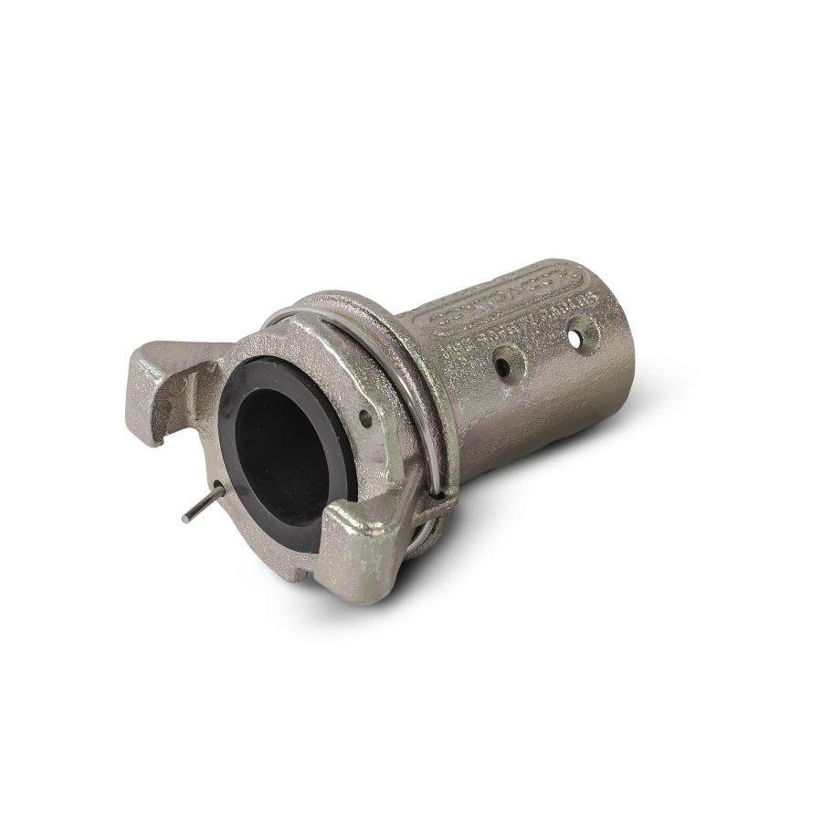 Raccordo per tubo di sabbiatura CQT Blastlock, in ghisa malleabile, per tubi di sabbiatura con diametro esterno di 27, 33, 39 e 48 mm