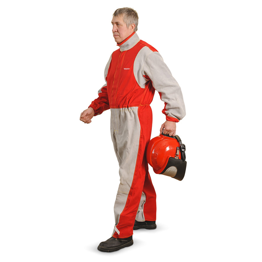 Tuta per sabbiatura Heavy Duty, pelle e cotone, nelle taglie S-XXXL