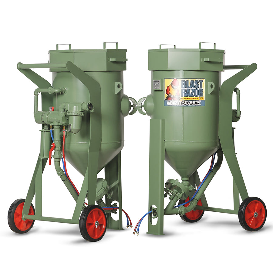 Strahlkessel BlastRazor Z-100RC (100 Liter), mit 20 m Fernbedienungsschlauch und Handhebel DMH, optional mit weiterem Zubehör kombinierbar