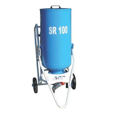 Cuve de sablage SR, 50 ou 90 litres, conception très robuste, également disponible en kit complet avec équipement de protection
