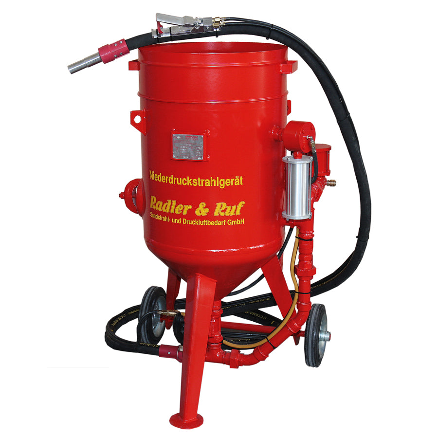 Équipement de sablage basse pression de 100/140/200 litres, également disponible en kit complet avec ensemble de tuyaux de sablage et buse de sablage