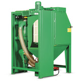 Cabine de sablage à pression CAB-PD avec nettoyage automatique du filtre, recyclage de l’abrasif, ouvertures latérales dans les portes et revêtement en caoutchouc, 2 tailles