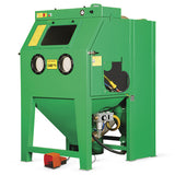 Cabine de sablage à pression CAB-PD avec nettoyage automatique du filtre, recyclage de l’abrasif, ouvertures latérales dans les portes et revêtement en caoutchouc, 2 tailles