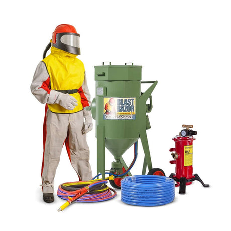 Strahlkessel BlastRazor Strahlsystem 50 (50 Liter), Komplettset mat Schutzausrüstung