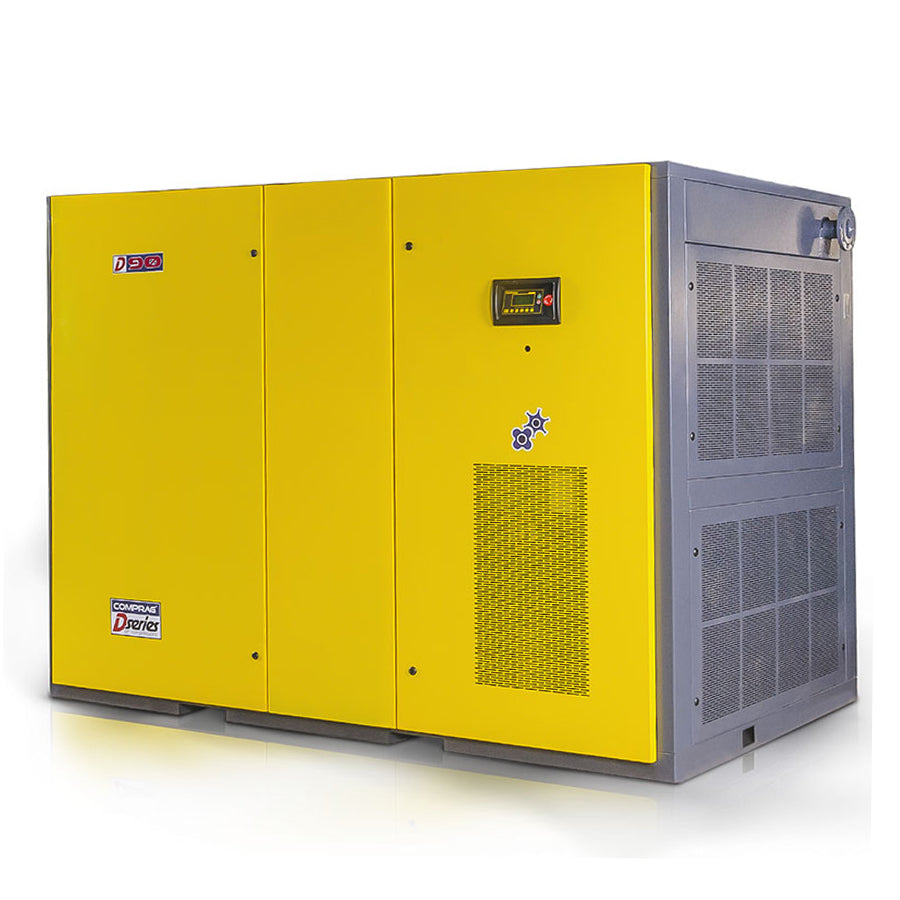 Šroubový kompresor řady D s přímým pohonem 1:1, výkon pohonu 90 kW, průtok 13,4/15,4 m³/min, max. provozní tlak 8/10 bar