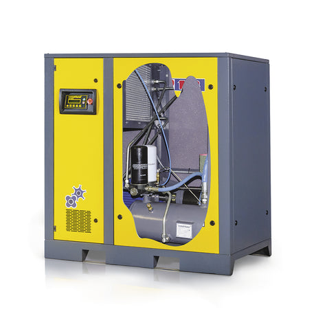 Schraufkompressor DV Serie, 1:1 Direktundriff, Dréizuelgeregelt, 11 kW Undriffleeschtung, 1,3/1,5 m³/min Volumestrom, 8/10 bar max. Betribsdrock