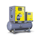 Skruekompressor i FRD-serien, 3 kW motoreffekt, køletørrer, 270 liters trykluftbeholder, 0,38/0,46 m³/min luftmængde, 8/10 bar maks. driftstryk