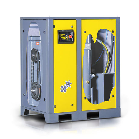 Schraufkompressor F Serie, 18,5 kW Undriibsleeschtung, 2,2/2,5/3,1 m³/min Volumenstroum, 13, 10 oder 8 bar max. Betribsdrock
