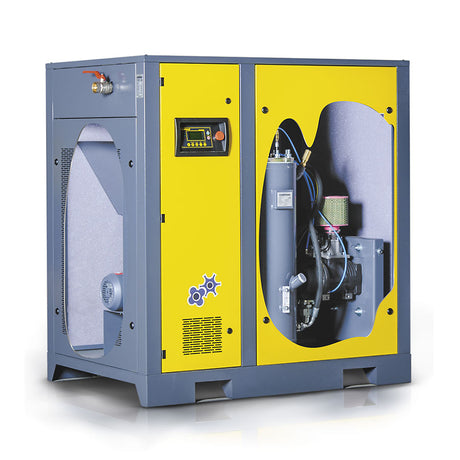 Schraufekompressor FV Serie, drehzuelgeregelt, 30 kW Undriffsleeschtung, 4,6/5,1 m³/min Volumenstroum, 5-8 oder 5-10 bar max. Betribsdrock