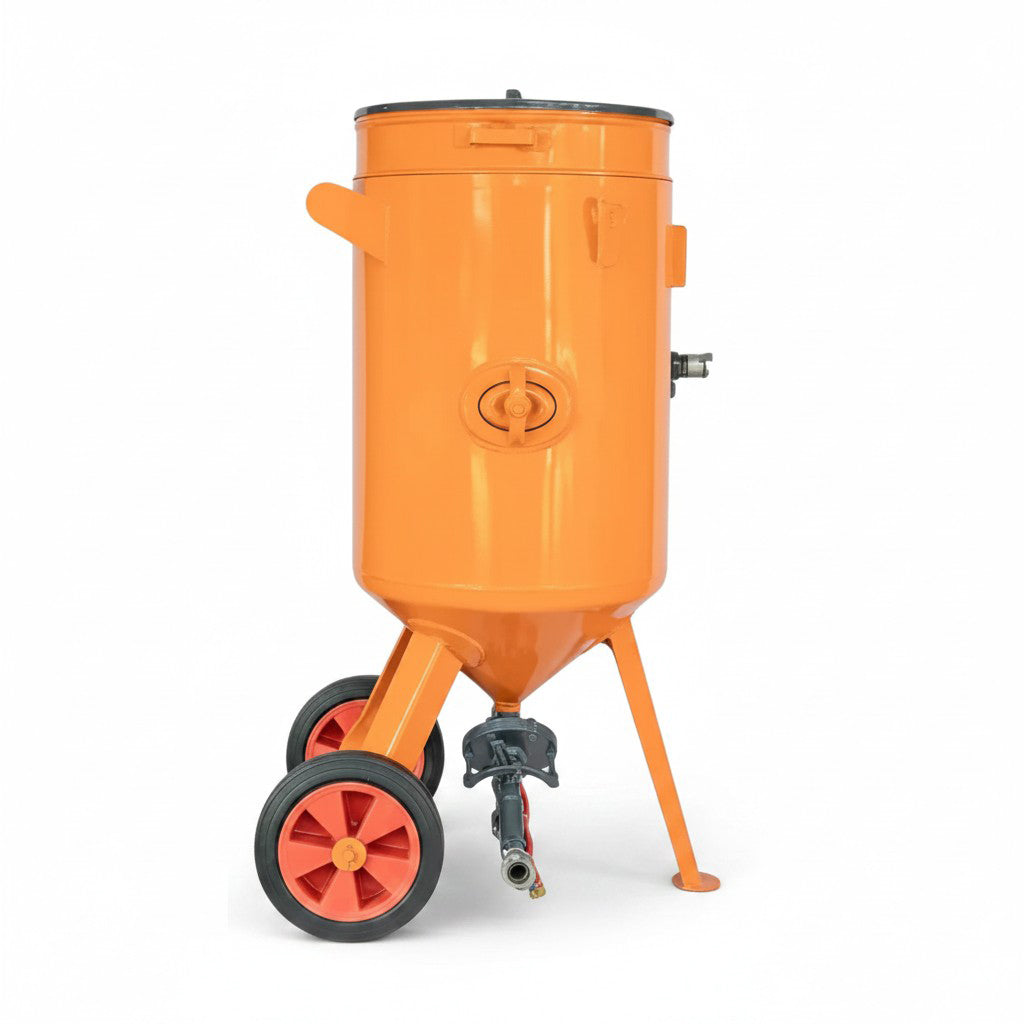 Sableuse NBSC-200, 200 litres, vanne de dosage d’abrasif Micro, FSV, SGV ou GVA, combinaison possible avec d’autres accessoires en option