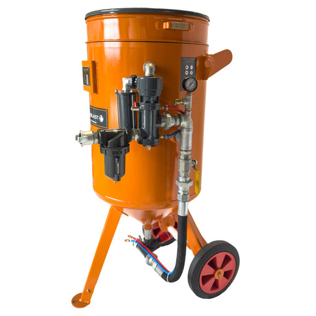 Sableuse NBSC-200, 200 litres, vanne de dosage d’abrasif Micro, FSV, SGV ou GVA, combinaison possible avec d’autres accessoires en option