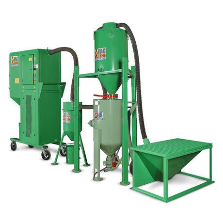 Sistema di recupero dell'abrasivo VAC-7HS con silo di stoccaggio e preseparatore di polveri CS-500, set completo