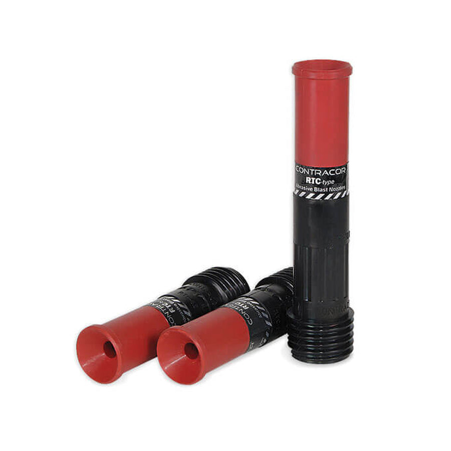 Ugello Venturi per sabbiatura RTC, carburo di tungsteno (TC), lungo, filettatura grossa da 50 mm, foro dell’ugello 6,5-12,5 mm