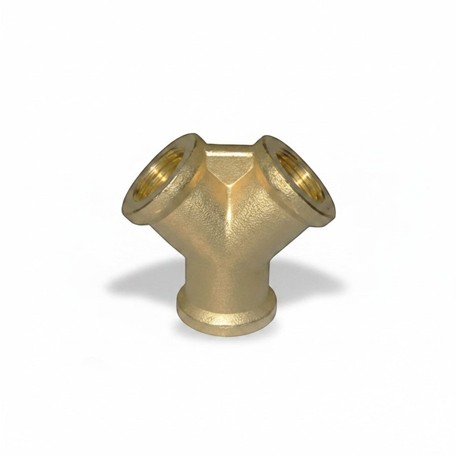 Verteiler mit 2 Abgängen DN 7.2, Messing MS 58, blank, max. PN 35