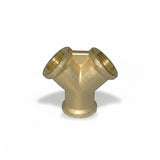 Verteiler mit 2 Abgängen DN 7.2, Messing MS 58, blank, max. PN 35