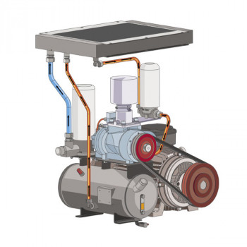 Schraubenkompressor FRD-Serie auf Drucklufttank 500 Ltr., inkl. Kältetrockner RDX, 2,5-3,6 m³/min, 8-10 bar, (18,5-22 kW)